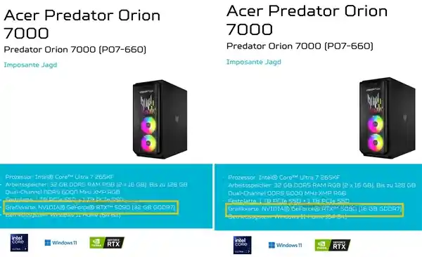 「RTX 5090显存大幅领先！RTX 5080显存差距惊人！」