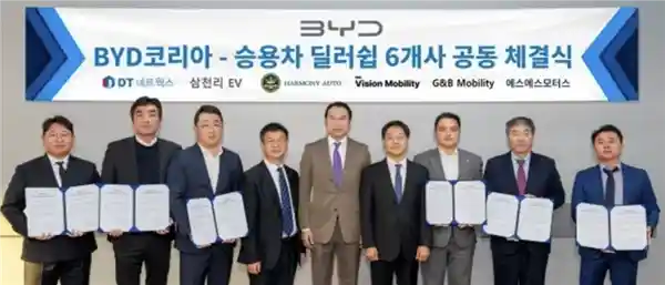 比亚迪开启韩国市场！6家经销商合作，明年1月正式登陆