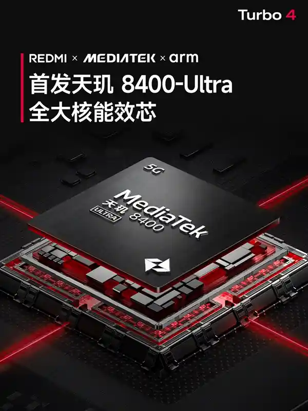 「全新天极8400-Ultra REDMI Turbo 4震撼登场，性能再升级！售价1999元起」
