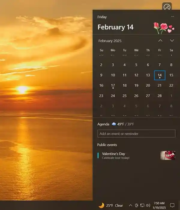 Win10任务栏日历又有新花样！微软推出惊喜功能，让你爱不释手