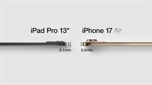 震撼！iPhone 17 Air厚度曝光：5.5mm超薄绝美对比图