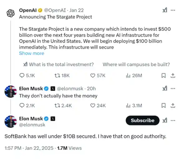 OpenAI CEO宣布投入5000亿美元打造星际之门首个工厂