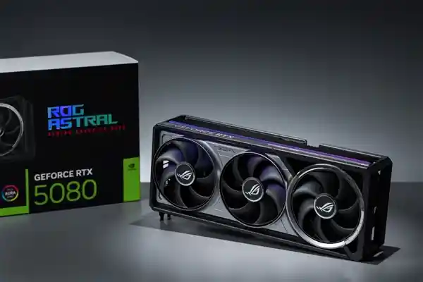 震撼登场！ROG ASTRAL RTX5080夜神显卡打造四风扇性能怪兽