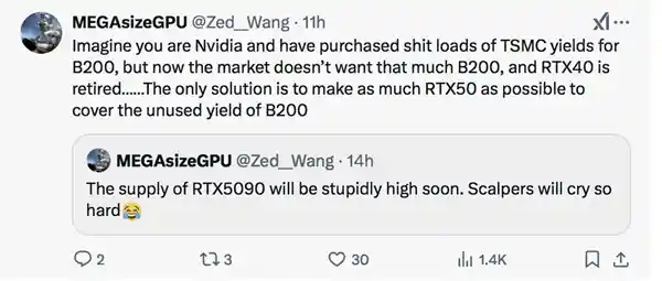 RTX 50系列显卡供应量即将暴涨！