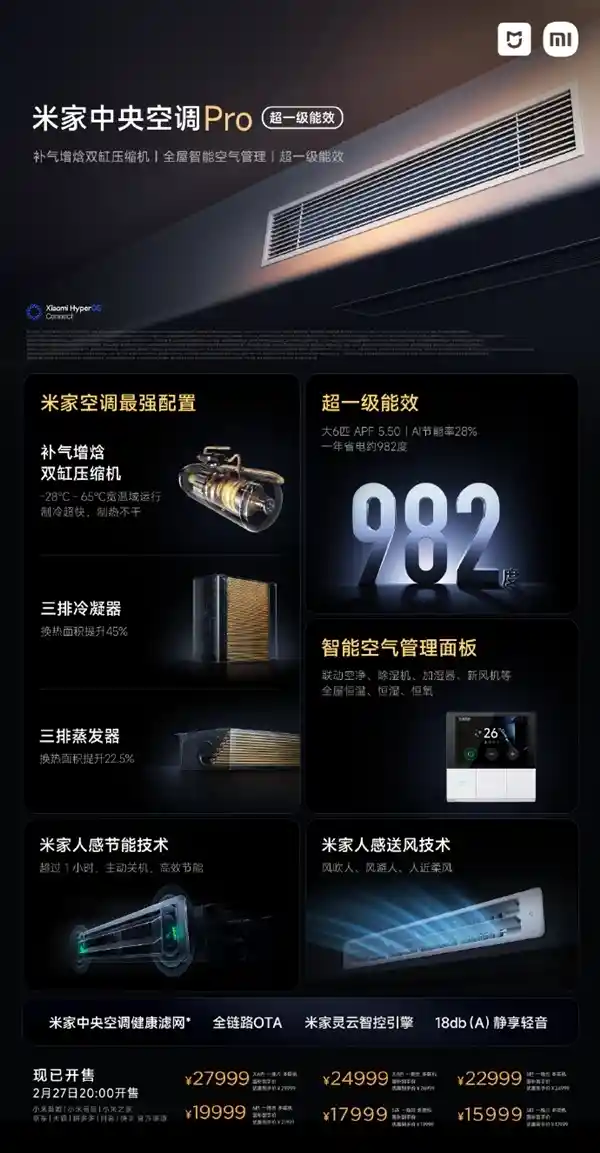 小米米家中央空调Pro震撼上市：15999元引爆全网抢购热潮！