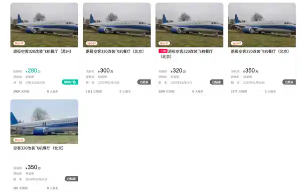 空客飞机拍卖现场：底价280万元，仅限自提！