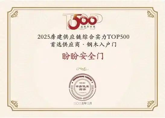 【重磅】盼盼安全门荣获2025年中国地产500强首选品牌，实力引爆行业新高度！