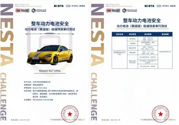 《麒麟电池加持小米SU7 Ultra：安全才是性能天花板的底气》