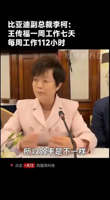 比亚迪铁娘子李柯曝王传福：一周七天无休，每周燃烧112小时的创业狂人