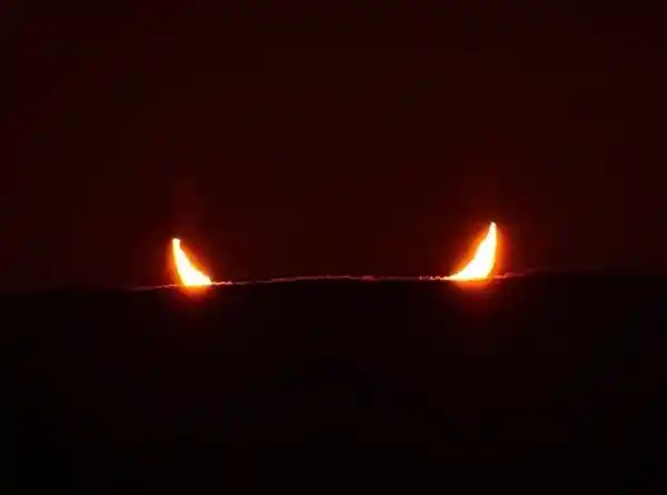 日食现象引发惊奇！全球多地现神秘恶魔之角