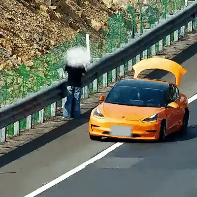 高速爆胎惊魂！特斯拉失控瞬间吓坏乘客，男子暖心抱慰却未及时报警