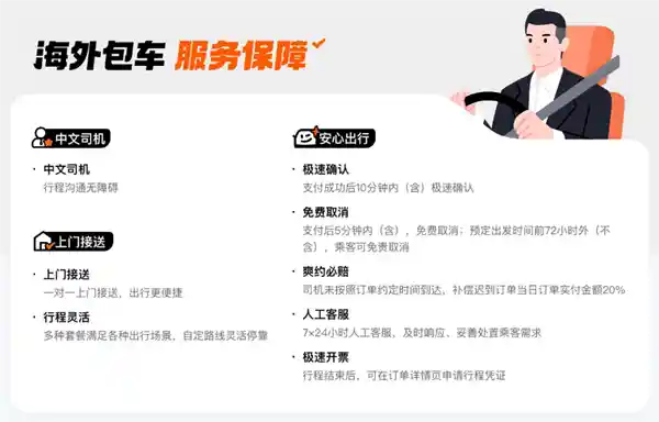 免绑卡+中文司机会车！滴滴海外包车服务登陆11国